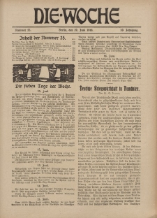Die Woche, 20. Jahrgang, 22. Juni 1918, Nr 25