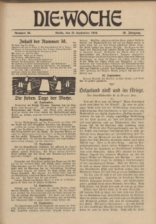 Die Woche, 20. Jahrgang, 21. September 1918, Nr 38