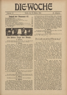 Die Woche, 20. Jahrgang, 19. Oktober 1918, Nr 42