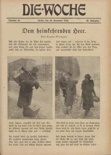 Die Woche, 20. Jahrgang, 30. November 1918, Nr 48
