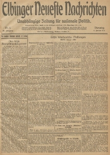 Elbinger Neueste Nachrichten, Nr. 5 Dienstag 6 Januar 1914 66. Jahrgang