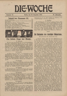 Die Woche, 20. Jahrgang, 28. Dezember 1918, Nr 52