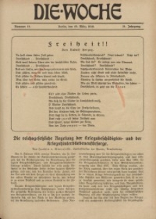 Die Woche : Moderne illustrierte Zeitschrift, 21. Jahrgang, 15. März 1919, Nr 11