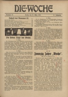 Die Woche : Moderne illustrierte Zeitschrift, 21. Jahrgang, 22. März 1919, Nr 12