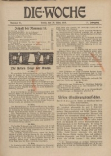 Die Woche : Moderne illustrierte Zeitschrift, 21. Jahrgang, 29. März 1919, Nr 13