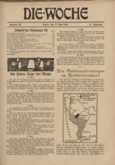 Die Woche : Moderne illustrierte Zeitschrift, 21. Jahrgang, 17. Mai 1919, Nr 20