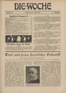 Die Woche : Moderne illustrierte Zeitschrift, 21. Jahrgang, 31. Mai 1919, Nr 22