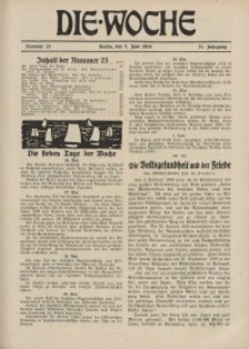 Die Woche : Moderne illustrierte Zeitschrift, 21. Jahrgang, 7. Juni 1919, Nr 23