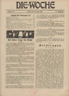 Die Woche : Moderne illustrierte Zeitschrift, 21. Jahrgang, 14. Juni 1919, Nr 24