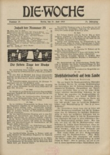Die Woche : Moderne illustrierte Zeitschrift, 21. Jahrgang, 21. Juni 1919, Nr 25