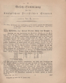 Gesetz-Sammlung für die Königlichen Preussischen Staaten, 30. Januar, 1866, nr. 2.