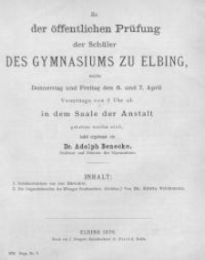 Zu der öffentlichen Prüfung der Schüler des Gymnasiums zu Elbing...