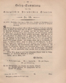 Gesetz-Sammlung für die Königlichen Preussischen Staaten, 20. April, 1866, nr. 13.