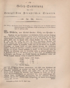 Gesetz-Sammlung für die Königlichen Preussischen Staaten, 24. April, 1866, nr. 14.