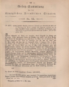 Gesetz-Sammlung für die Königlichen Preussischen Staaten, 1. Mai, 1866, nr. 15.