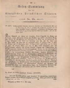 Gesetz-Sammlung für die Königlichen Preussischen Staaten, 1. Mai, 1866, nr. 15.