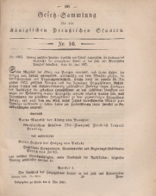 Gesetz-Sammlung für die Königlichen Preussischen Staaten, 4. Mai, 1866, nr. 16.