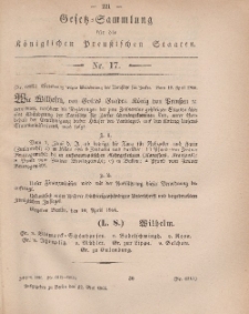 Gesetz-Sammlung für die Königlichen Preussischen Staaten, 12. Mai, 1866, nr. 17.