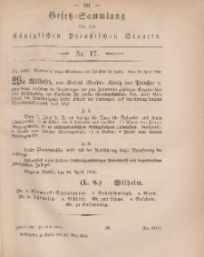 Gesetz-Sammlung für die Königlichen Preussischen Staaten, 12. Mai, 1866, nr. 17.