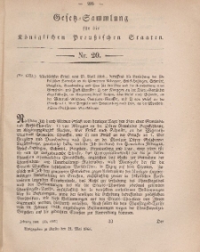 Gesetz-Sammlung für die Königlichen Preussischen Staaten, 21. Mai, 1866, nr. 20.