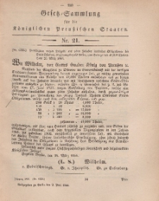 Gesetz-Sammlung für die Königlichen Preussischen Staaten, 2. Juni, 1866, nr. 21.