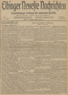 Elbinger Neueste Nachrichten, Nr. 11 Montag 12 Januar 1914 66. Jahrgang