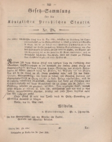 Gesetz-Sammlung für die Königlichen Preussischen Staaten, 26. Juni, 1866, nr. 28.