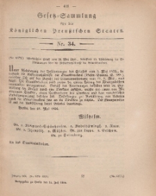 Gesetz-Sammlung für die Königlichen Preussischen Staaten, 16. Juli, 1866, nr. 34.