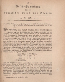 Gesetz-Sammlung für die Königlichen Preussischen Staaten, 28. Juli, 1866, nr. 37.