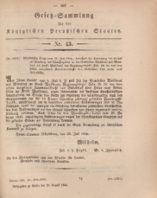 Gesetz-Sammlung für die Königlichen Preussischen Staaten, 28. August, 1866, nr. 43.