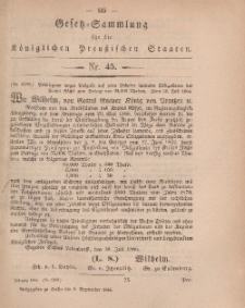 Gesetz-Sammlung für die Königlichen Preussischen Staaten, 8. September, 1866, nr. 45.