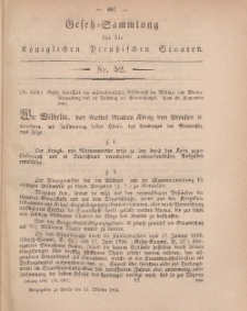 Gesetz-Sammlung für die Königlichen Preussischen Staaten, 13. Oktober, 1866, nr. 52.