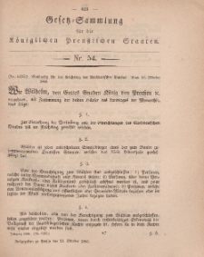 Gesetz-Sammlung für die Königlichen Preussischen Staaten, 24. Oktober, 1866, nr. 54.