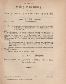 Gesetz-Sammlung für die Königlichen Preussischen Staaten, 20. November, 1866, nr. 59.