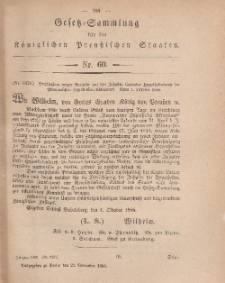 Gesetz-Sammlung für die Königlichen Preussischen Staaten, 24. November, 1866, nr. 60.