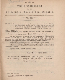 Gesetz-Sammlung für die Königlichen Preussischen Staaten, 31. Dezember, 1866, nr. 69.