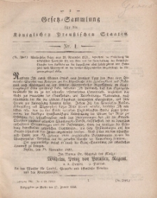 Gesetz-Sammlung für die Königlichen Preussischen Staaten, 17. Januar, 1860, nr. 1.