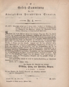 Gesetz-Sammlung für die Königlichen Preussischen Staaten, 11. Februar, 1860, nr. 4