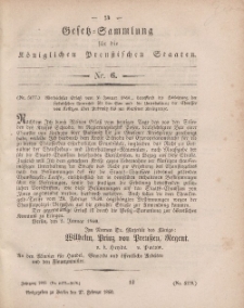Gesetz-Sammlung für die Königlichen Preussischen Staaten, 27. Februar, 1860, nr. 6