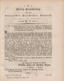 Gesetz-Sammlung für die Königlichen Preussischen Staaten, 5. März, 1860, nr. 7