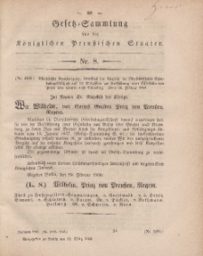 Gesetz-Sammlung für die Königlichen Preussischen Staaten, 15. März, 1860, nr. 8