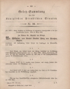 Gesetz-Sammlung für die Königlichen Preussischen Staaten, 7. April, 1860, nr. 10