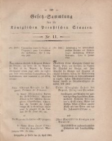 Gesetz-Sammlung für die Königlichen Preussischen Staaten, 16. April, 1860, nr. 11