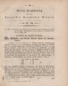 Gesetz-Sammlung für die Königlichen Preussischen Staaten, 21. April, 1860, nr. 12
