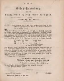 Gesetz-Sammlung für die Königlichen Preussischen Staaten, 23. Mai, 1860, nr. 15