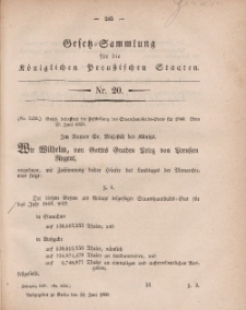 Gesetz-Sammlung für die Königlichen Preussischen Staaten, 30. Juni, 1860, nr. 20