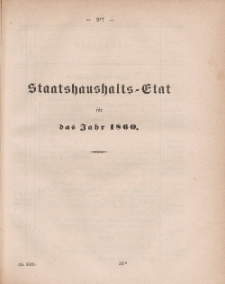 Gesetz-Sammlung für die Königlichen Preussischen Staaten, (Staatshaushalts-Etat füf das Jahr 1860)