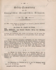 Gesetz-Sammlung für die Königlichen Preussischen Staaten, 1. August, 1860, nr. 26