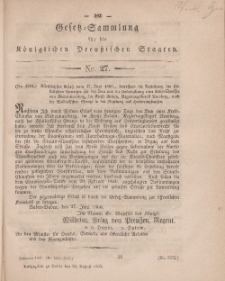 Gesetz-Sammlung für die Königlichen Preussischen Staaten, 25. August, 1860, nr. 27
