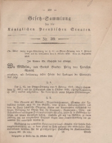 Gesetz-Sammlung für die Königlichen Preussischen Staaten, 18. Oktober, 1860, nr. 30